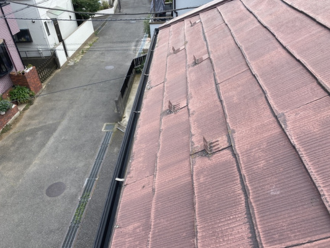 色あせた屋根